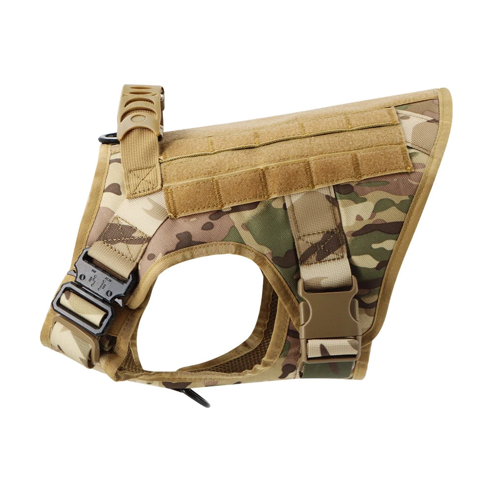 Military Large Dog Harness Collar Leash Bags Patches Set Malinois Training Vests Tactical Dogs Harnesses Accessories