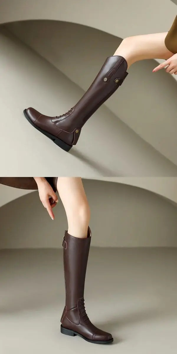 Non-Slip Equestrian Boots Leather Equestrian Supplies Long Boots Riding Equipment Ultra Footwear Resistant Horse Rider Shoes