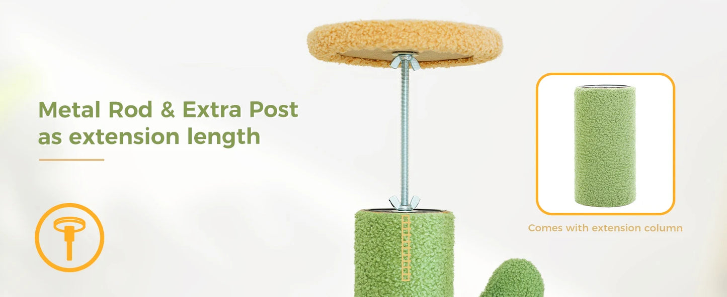 Adjustable Floor-to-Ceiling Vertical Cat Tree Tower Stable Tall Cat Climbing Tree Cat Kittens Cat Toy Suitable for Indoor Cats