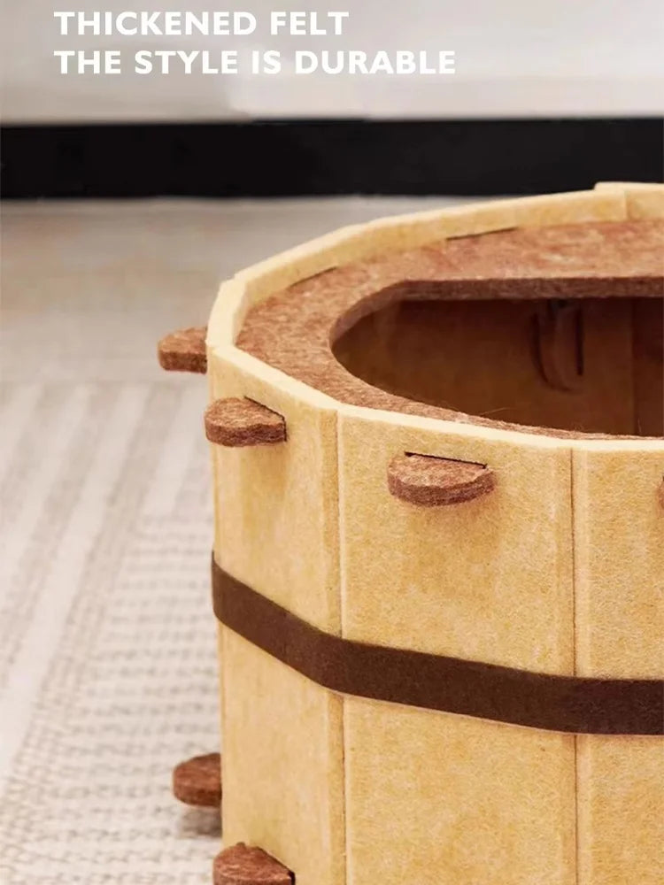 Sturdy Soft Comfortable Pet Nest Four Seasons Bathtub Cat House Fun Semi-Enclosed Felt Cat Bed For Claw Sharpening Sleeping