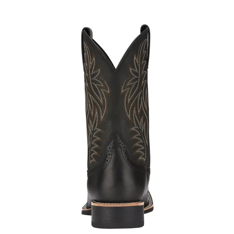 Men High Boots Embroidery Retro Handmade Men's Boots Western Cowboy Boot Pointed Toe Boots Hand Stitching Outdoor Men's Shoes