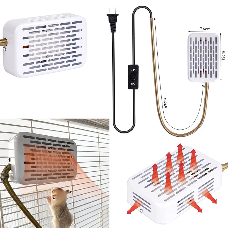 Bird Cage Heater Integrated Heater Warming Heat Lamp Parrot Insulated Lamp Anti Bite Warmer Light For Parrot Bird Tools