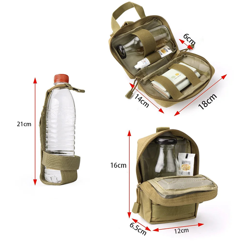 Tactical Dog Harness Pouches Set Military-Style Multi-purpose Nylon Bags Compatible with Dog Vests for Dogs Training & Adventure