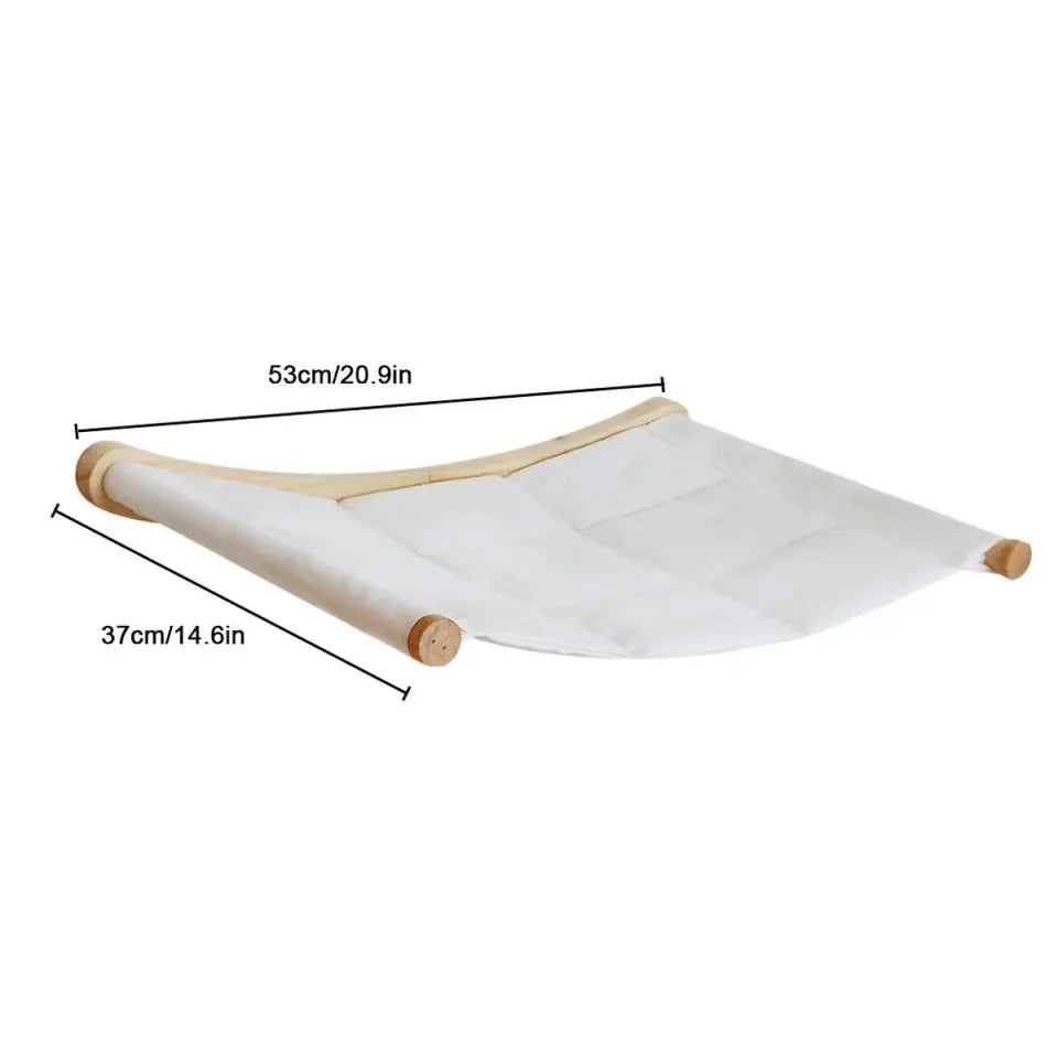 Wall-Mounted Cat Hammock Cradle Cat Climbing Frame Floating Shelf Solid Wood Cats Scratch Posts for Sleeping and Playing Toy