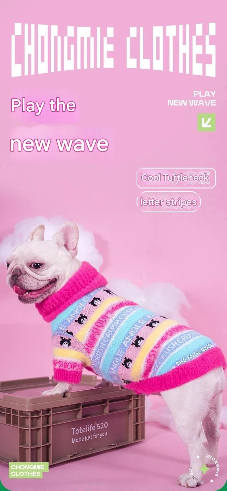 Fall/Winter New Bulldog Clothes Bull Terrier Pug Sweater  dog winter clothes
