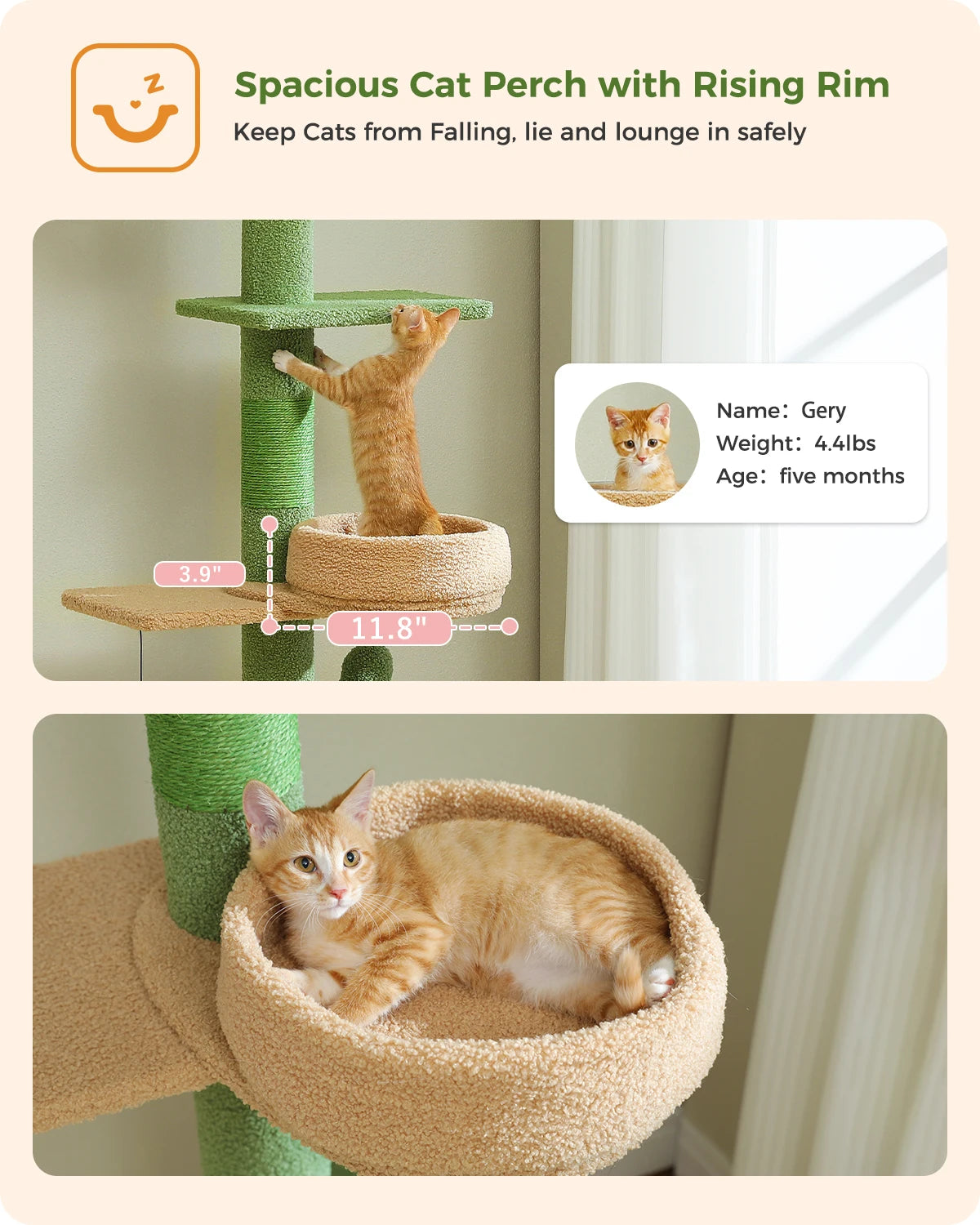 Adjustable Floor-to-Ceiling Vertical Cat Tree Tower Stable Tall Cat Climbing Tree Cat Kittens Cat Toy Suitable for Indoor Cats