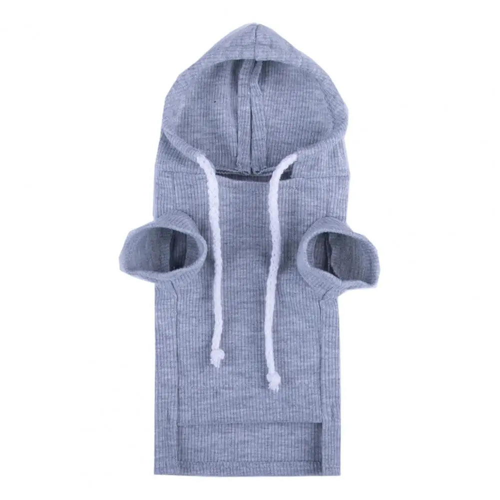 Cute Ferret Hoodie Solid Color Drawstring Hooded Sweatshirt Thick Fluffy Pet Hoodie Foreleg Elastic Hamster Guinea Pig Clothes