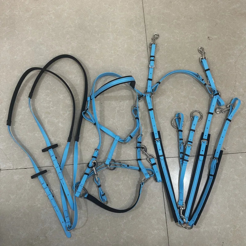 Endurance Marathon Stainless Steel Horse Bridle PVC Padded Nose Band Brow Band Reins A variety of Colors Riding Equestrian