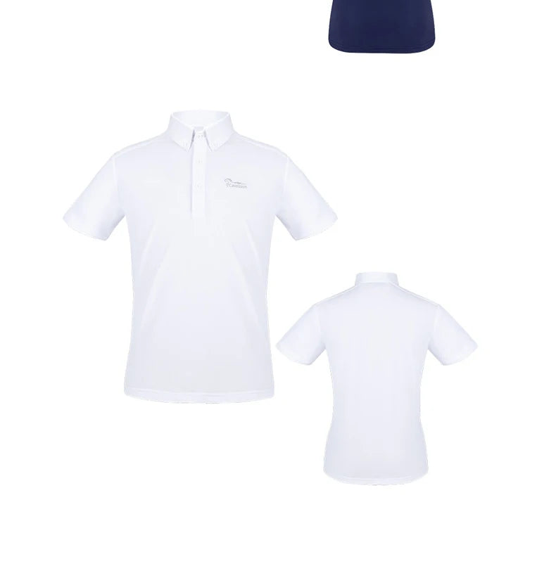Kids riding horse T shirt white color competition equestrian children short sleeve coat boy rider equestrian equipment