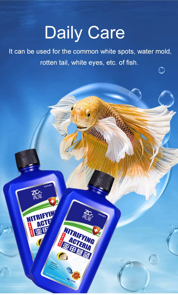 535ml Fish Tank Water Purifier Clear Nitrifying Bacteria Digestion Liquid Aquarium Fish Farming Supplies Fishbowl Water Treatment