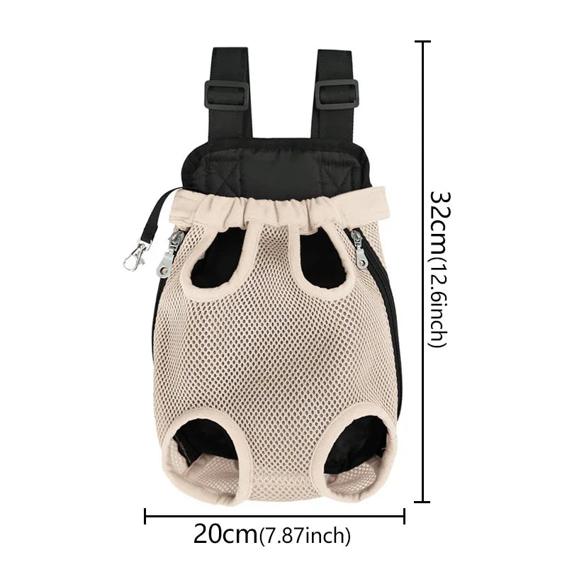 Adjustable Dog Front Carrier Legs Out Breathable Portable Travel Pet Dog Carrier Backpack Mesh Carrier for Dog Cats Outdoor