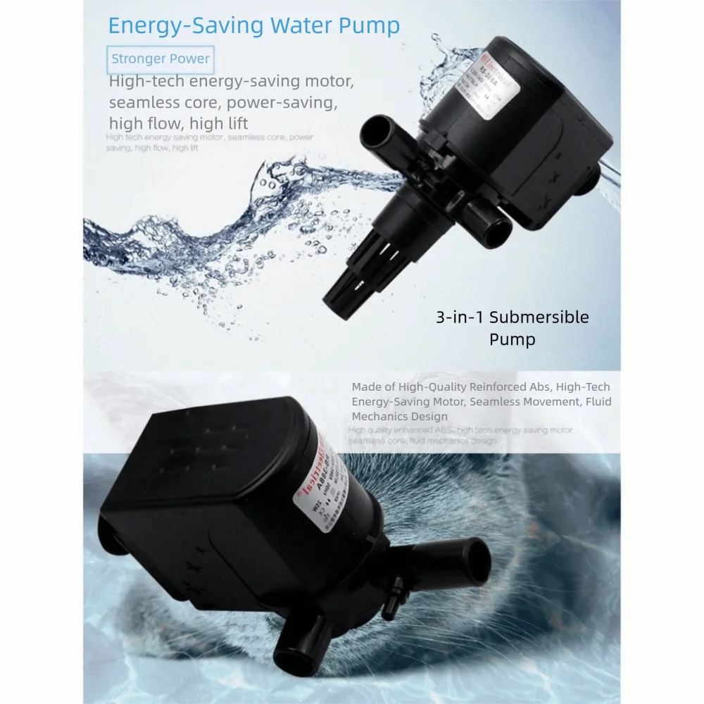 Wall Mounted Fish Tank Filters Built-in Circulating Waterfall Filter Box Silent With Water Pump Circulating Water Purifier