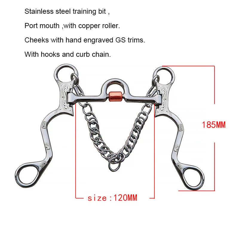 Equestrian Horse Mouth Bit Snaffle Gag Bite Horse Training Riding Harness Supplies
