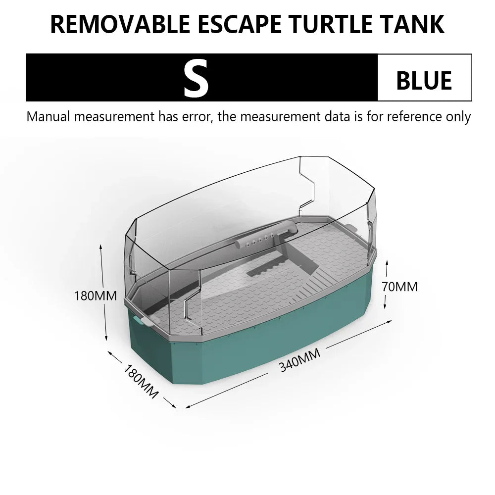 Reptile Turtle Vivarium Box with Basking Platform Tortoises Aquarium Tank Transparent Anti-Escape Cage Home Aquariums