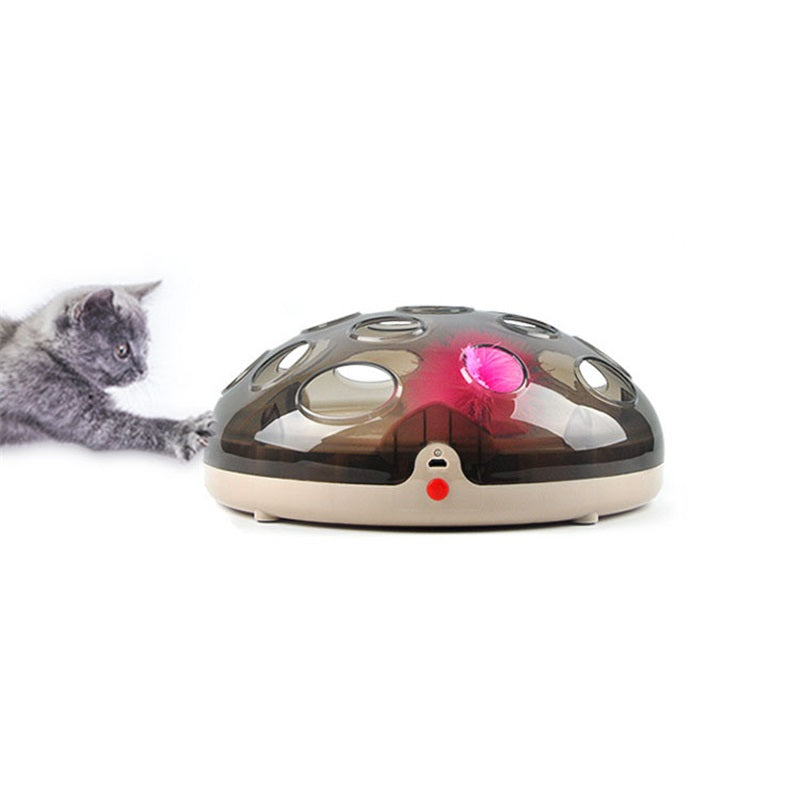 Electric Cat Toy Turntable Pet Interactive Kitten Catches Mouse Plush Toys Play Board Funny Cat Supplies Cats Scratching Board
