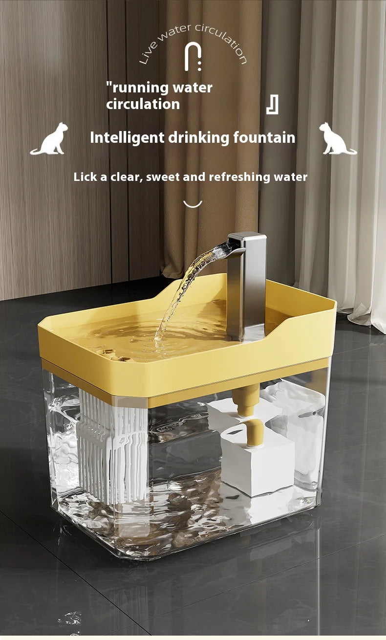 Cat Water Fountain Auto Filter Transparent  Drinker USB Anti-Dry Burning Recirculate Filtering Water Dispenser with Pump
