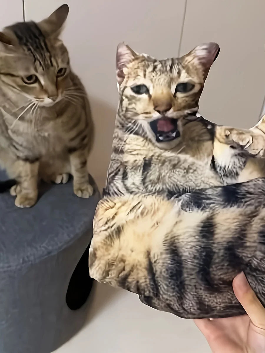 A customizable pet pillow, personalized 3D portrait plush toy for cats and dogs, mini animal pillow toy