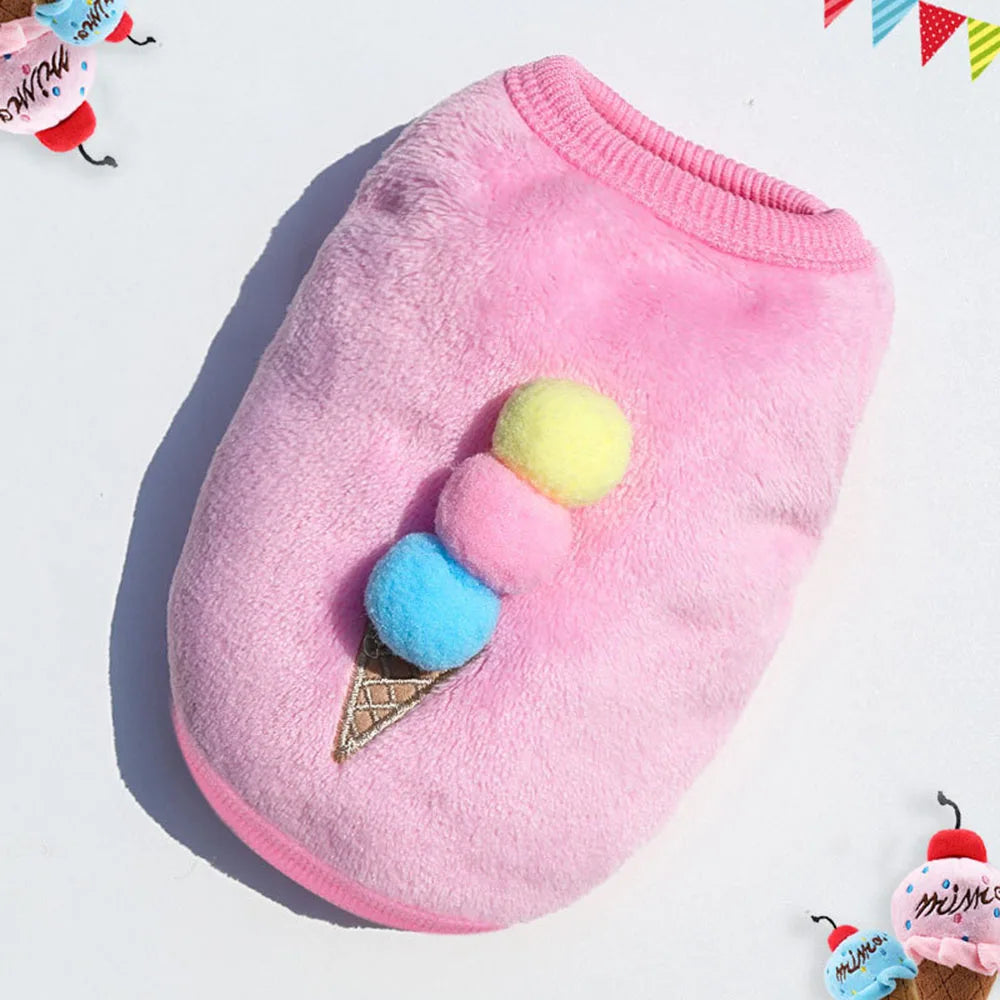 Cat Sweater Small Dog Clothes Winter Warm Cute Pet Sweaters Flannel Cat Vest Outfits for Chihuahua Yorkie Dachshunds Small Dogs and Hairless Cats