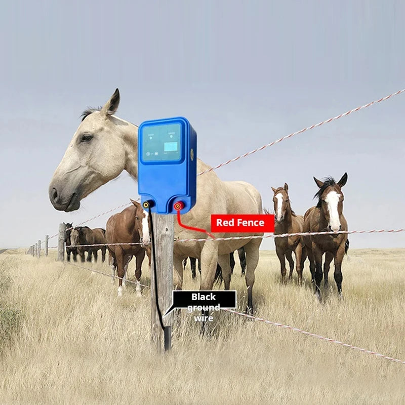 10km 1.5J Electric Fence Energizer Farm Animals Electronic Pulse Fence Controller for Cattle Sheep Livestock Pasture Fence Device 12V