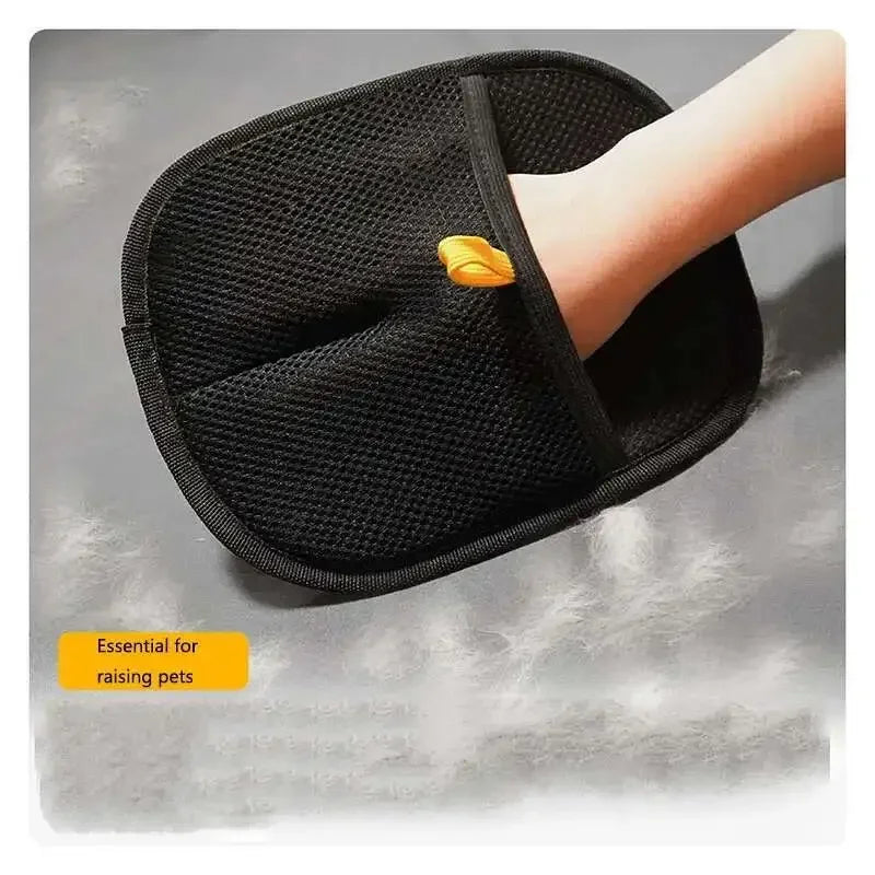 Pet Hair Removal Set Tool Reusable Static Removal Gloves Double-Sided Grooming Gloves Remove Dog Cat Hair Carpets Sofa Cleaner