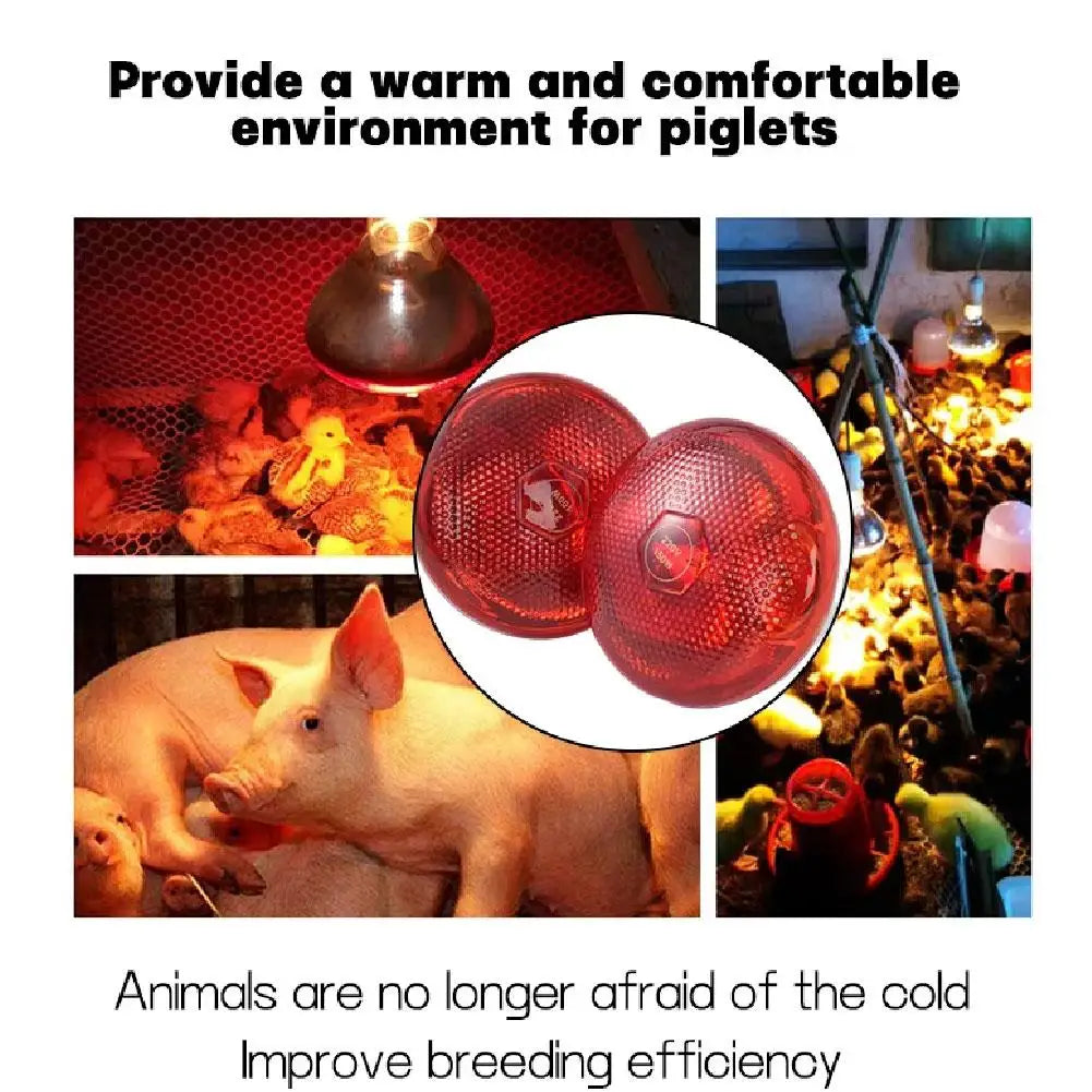 Red Heat Bulb Lamp Heat Preservation Lamp Breeding Heating Lamp Infrared Waterproof Thickening Baking Lamp For Chicks Piglets