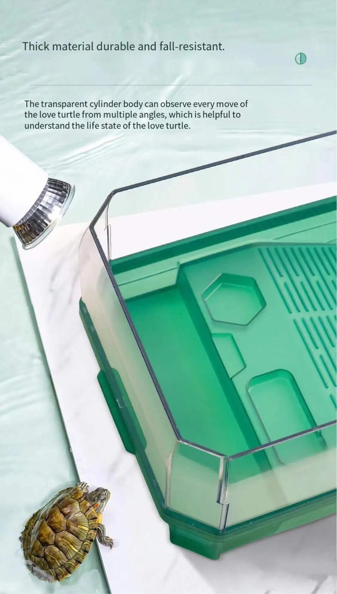 Aquarium turtle tank lazy person water-free breeding box with drying platform ecological turtle tank aquarium accessories 220V