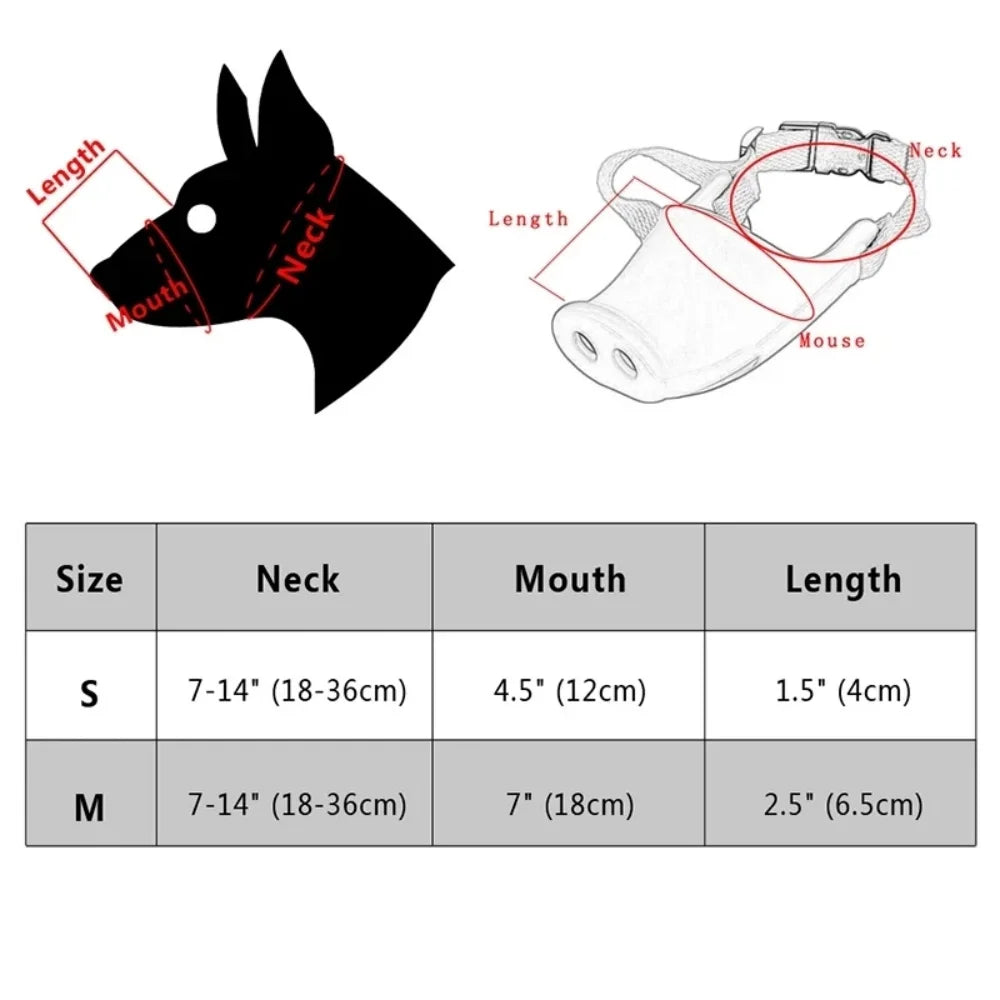 Pig Nose Breathable Mask for Puppy Cute Funny Doggy Anti-bite Mask Adjustable Prevent Accidental Ingestion Pet Accessories