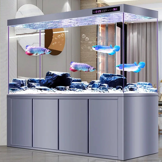 Arowana Tank Ultra-White Glass 1.2 meters Medium and Large Ecological No-Change Aquarium Box Lazy Bottom Filter Cabinet
