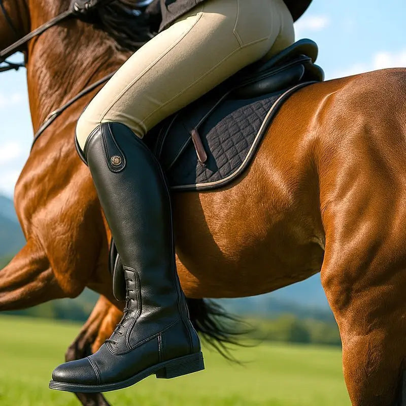 Non-Slip Equestrian Boots Leather Equestrian Supplies Long Boots Riding Equipment Ultra Footwear Resistant Horse Rider Shoes