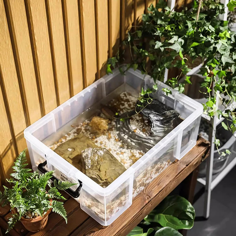 Turtle Terrariums Household Turnover Box Turtle Breeding Plastic Landscaping Tank Transparent Aquarium Reptile Transport Boxes