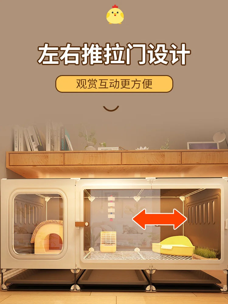 Large Quail Cage with 2-Tier Wire Floor & Droppings Tray, Ventilated Chicken Coop Foldable Breeding Box Educational Kids Project