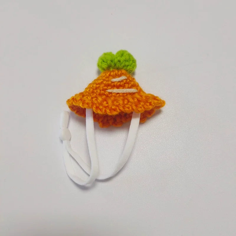 Handmade Knitted Parrot Hat Funny Frog Parrot Hat Small Animal Outfit Suit Adjustable Chin Strap Snake Hat Cute Small Pet Hat