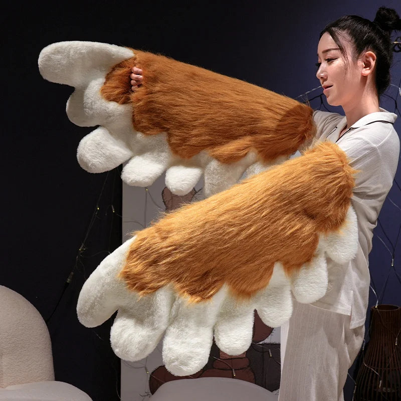 Fursuit Paw Gloves Boots Giant Wearable Accessories Plush Toys Furry Cosplay Cat Bear Shoes Cute Fluffy Animal Manga Party