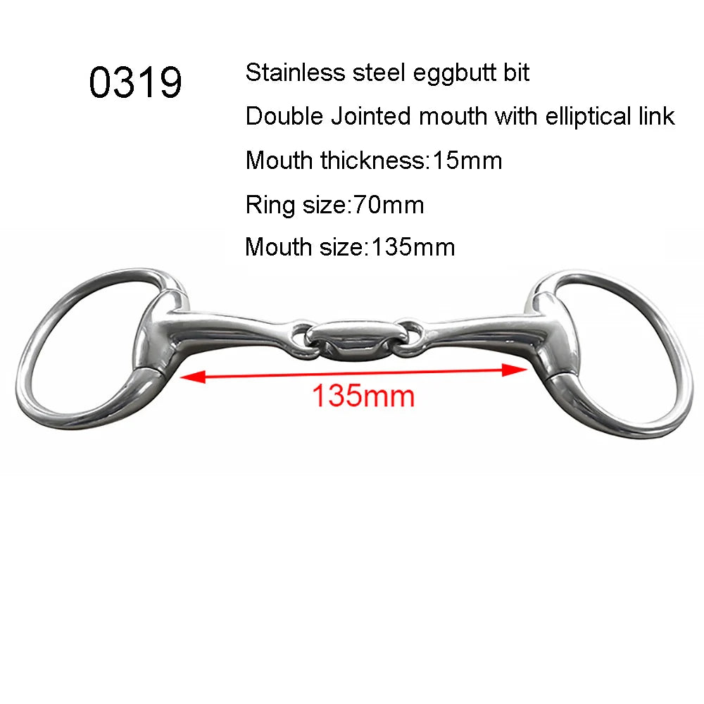 Horse Snaffle Bit Stainless Steel Eggbutt Bit Horse Chew Jointed Mouth Bit Horse Training Equipment Equestrian Products