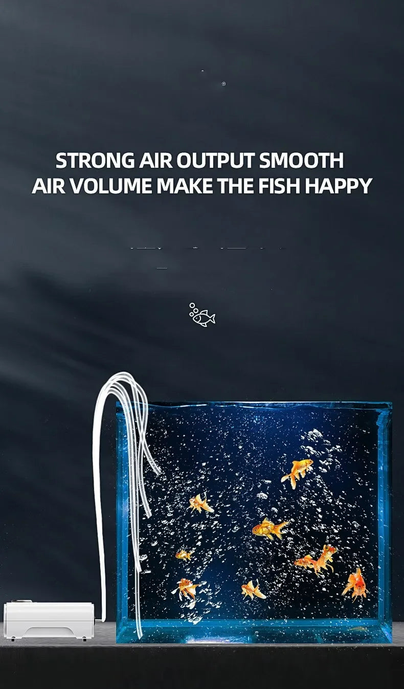 Aquarium Air Pump Ultra Silent High Energy Saving Oxygen Pump Fish Tank Aerator Adjustable Air Volume Pump 110/220V