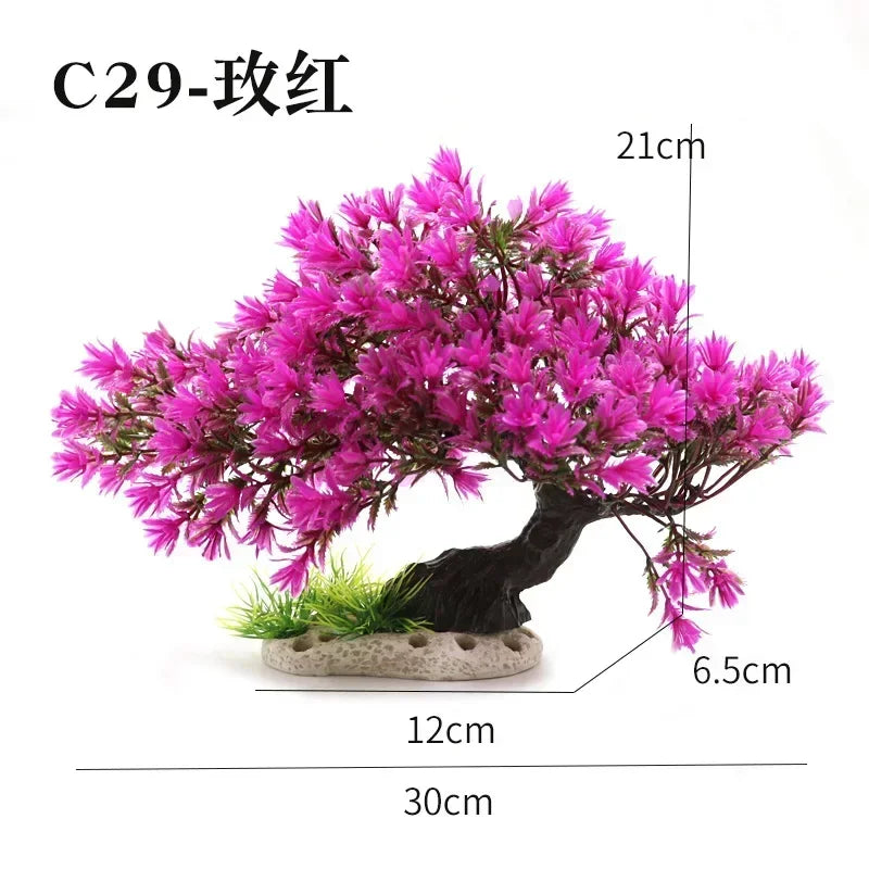 Aquarium Ornaments Simulation Plants Fish Tank Landscaping Decorations Plastic Water Plants Flowers Trees  Accessories