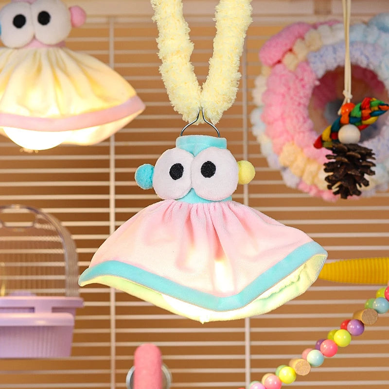 Charging Parrot Light For Cage Bird Cage Decor Plush Parrot-Shaped Bulb 3 Lighting Models For Bookshelf Vanity Counter