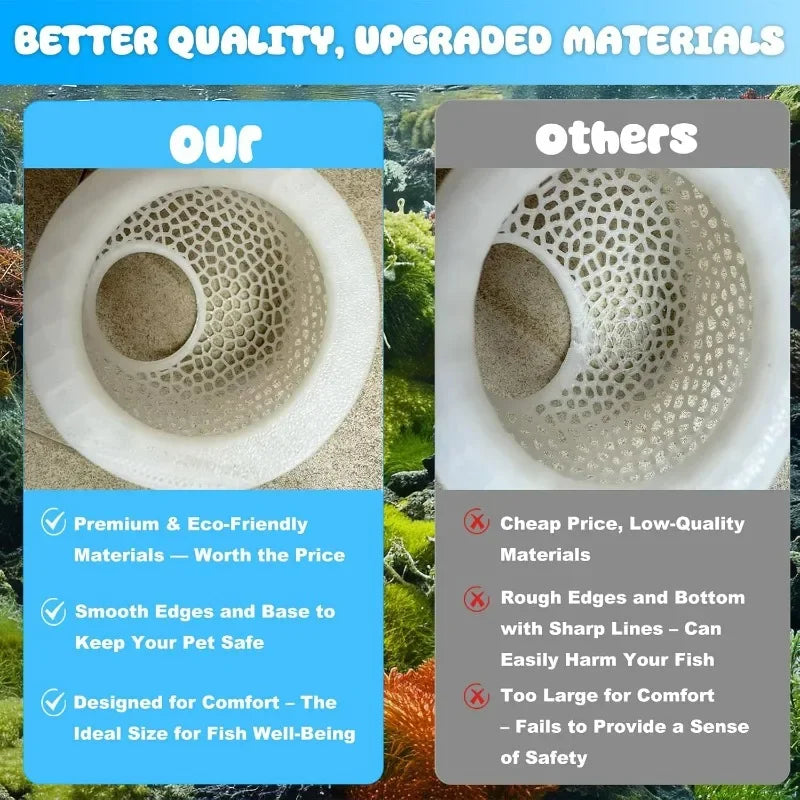 Aquarium Floating Cave Fish Shrimp Hideout Shelter 3-in-1 Hammock Feeding Ring & Resting Spot for Betta Small Aquatic Pets