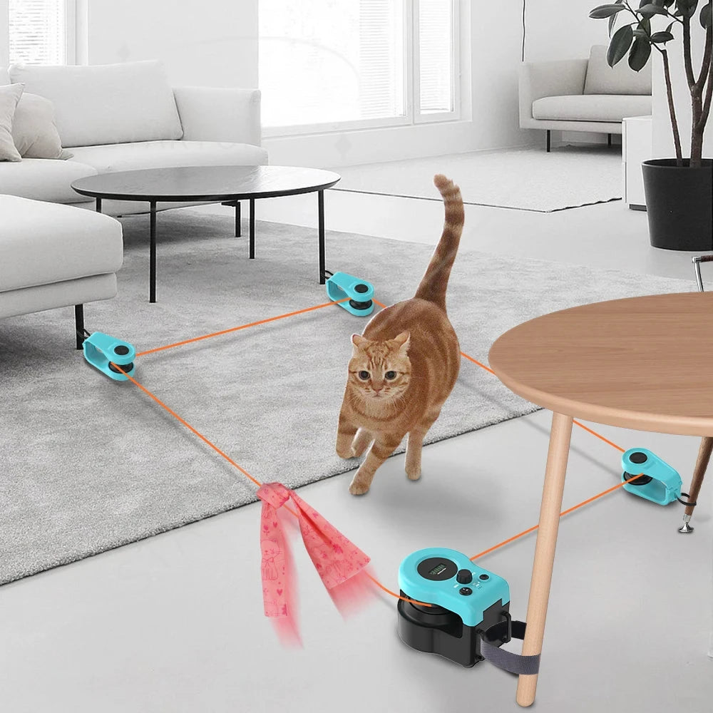 Cat Running Wheel Interactive Cat Toy, Cat Wheel Exerciser Cat Running Treadmill for Indoor Adjustable Speed Simulated Interactive