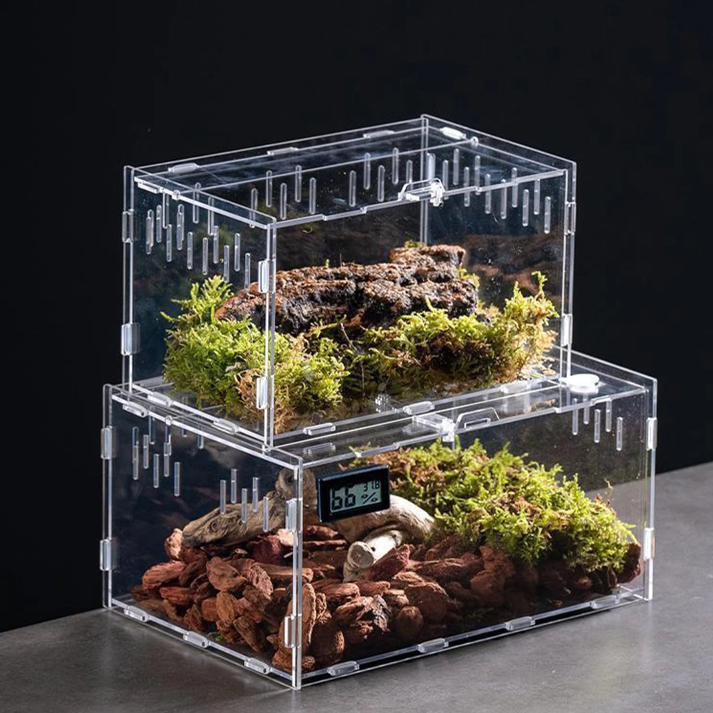 Acrylic Transparent Reptile Terrarium Breeding Box Turtle Cage Nano Arboreal Tarantula Bearded Dragon Reptiles Habitat