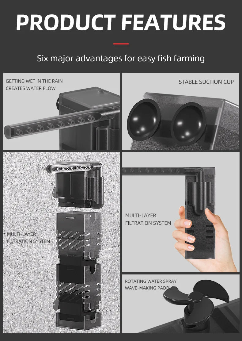 USB fish tank low water filter Aquarium Turtle tank Filter circulation Filtration oxygenation Small fountain