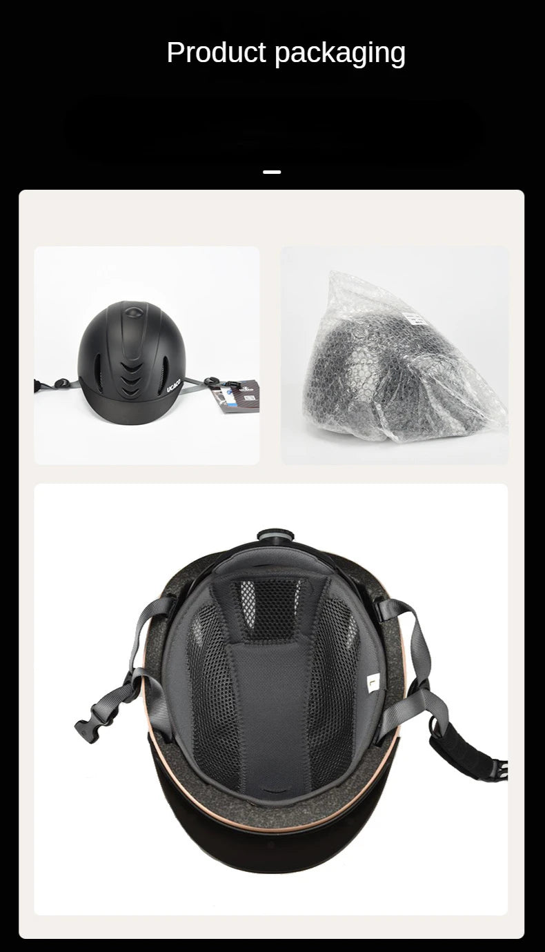 50-61cm Ultra Light Adults Children's Equestrian Helmet Adjustable Riding Helmet Knight Hat Removable Brim Horse Equipment