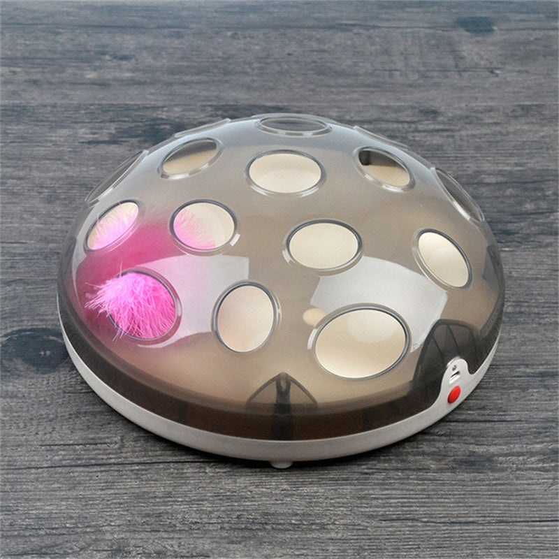 Electric Cat Toy Turntable Pet Interactive Kitten Catches Mouse Plush Toys Play Board Funny Cat Supplies Cats Scratching Board