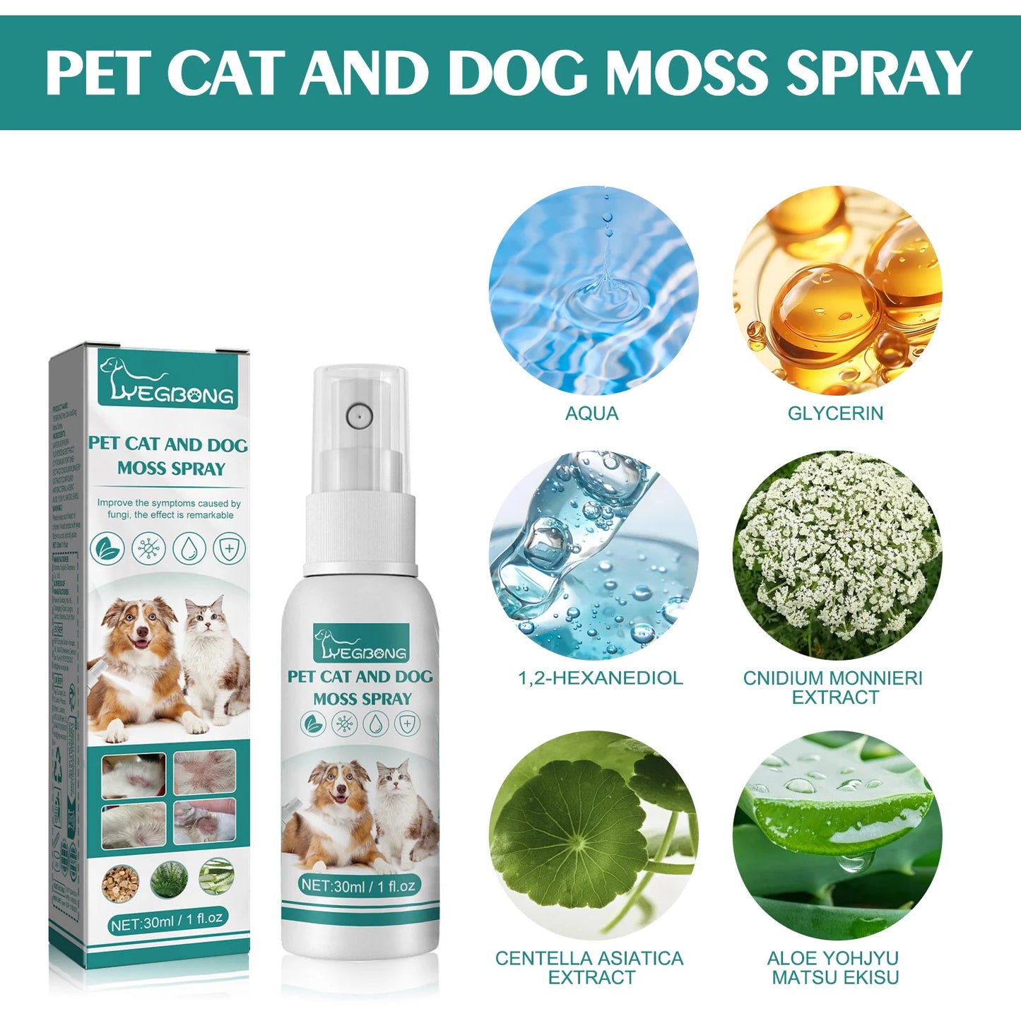 30ml  skin medicine spray for cats and dogs to remove mites