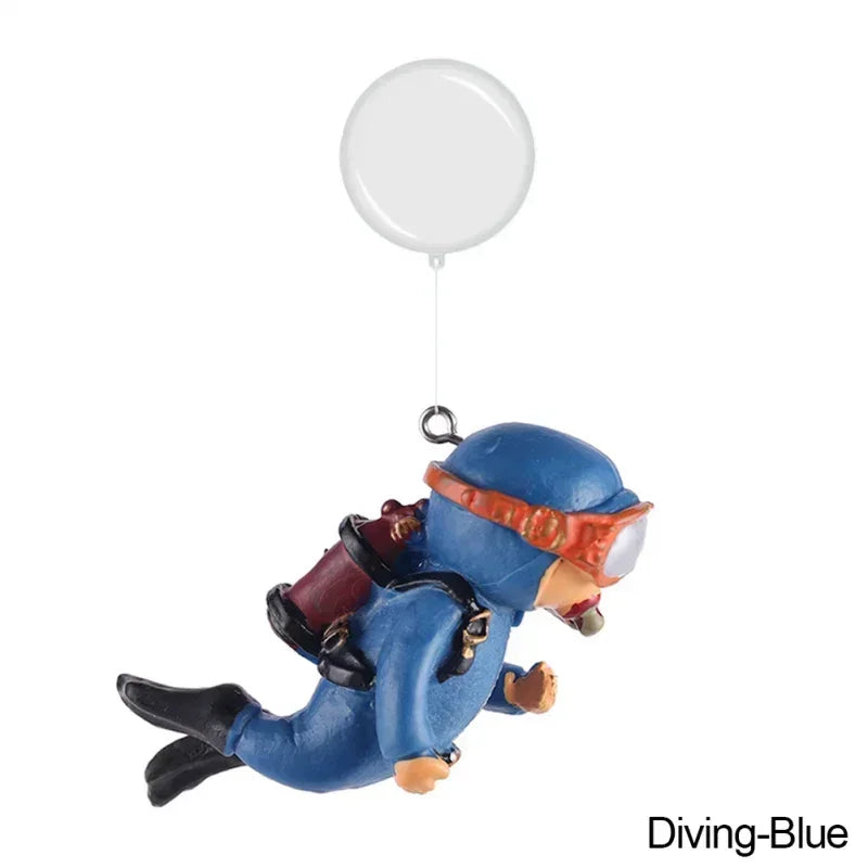 Fish Tank Decoration Luminous Green Mini Floating Diver Aquarium Ornaments Cute Small Floating Diver Aquarium Accessories