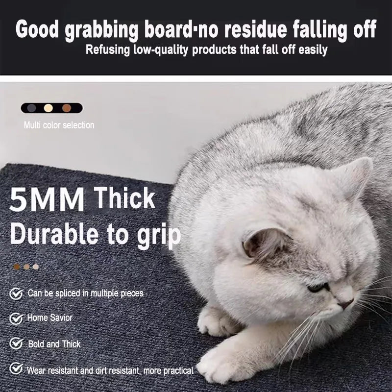 Trimmable Cat Scratching Mat Cat Scratcher Sofa Tape Scratching Post Self-adhesive Carpet Cat Scratch Board Cat Accessories