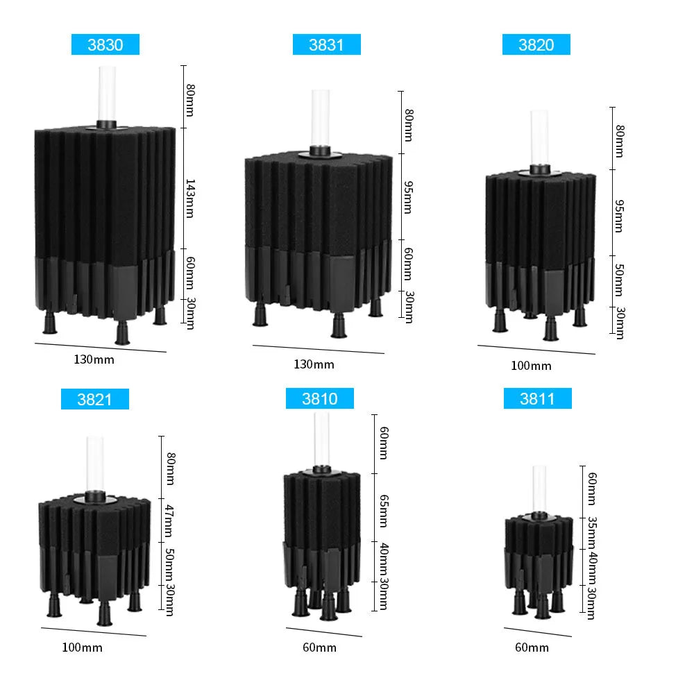 Big Aquarium Sponge Filter For Fish Tank Air Pump Skimmer Biochemical Sponge Filter With Media Ball Aquarium Bio Filter