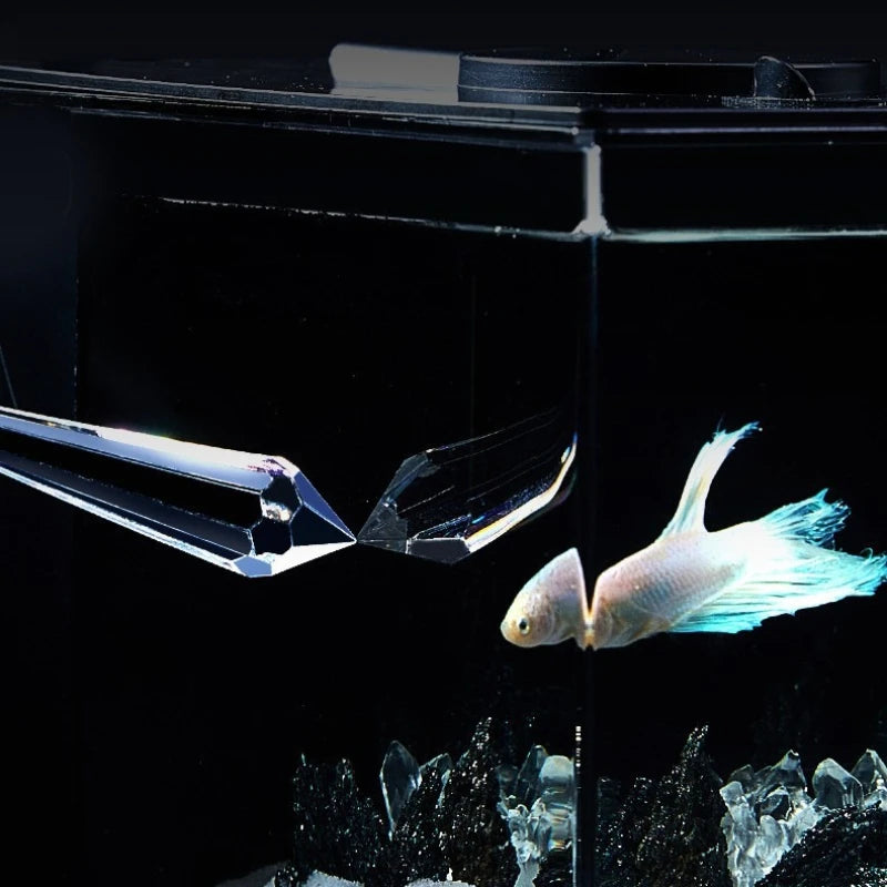 Desktop Fish Tank Betta Goldfish Aquarium with Light and Water Pump Luxury Mini Fishbowl Home Fish Aquatic Pet Decor Terrarium