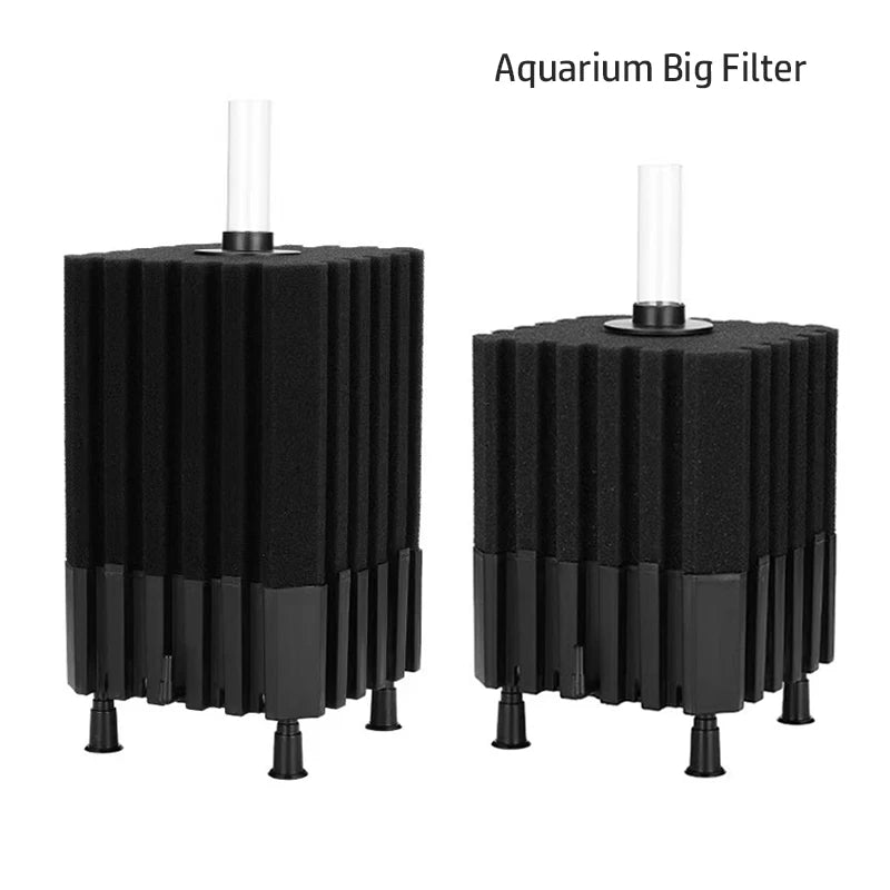 Big Aquarium Sponge Filter For Fish Tank Air Pump Skimmer Biochemical Sponge Filter With Media Ball Aquarium Bio Filter
