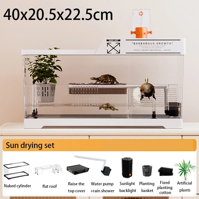 Reptile Terrariums Desktop Ecological Tank Amphibious Transparent Landscaping Terrariums Turtle Tarantulas Geckos Breeding Box
